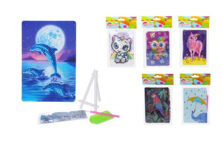 Kreativita diamond painting 10x15 cm MIX + stojánek