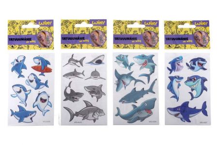 Tetovací obtisky - žraloci 17,5x8,5 cm