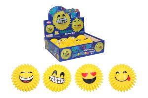 Míček úsměv s bodlimami pískací svítící 7 cm