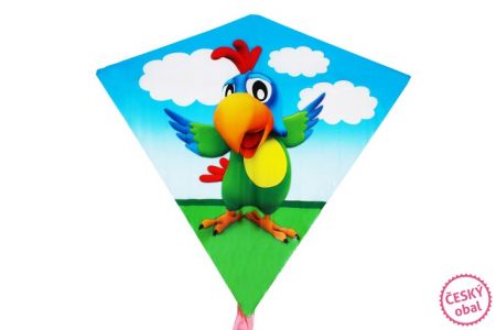 Létající drak papoušek Wiktor 68x73cm v sáčku