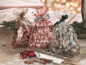 Sáček celofan 16x25 cm transparent hvězdy