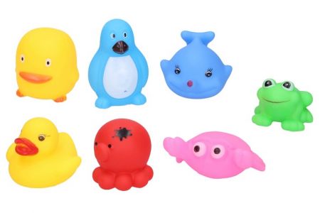 Zvířátka do vany gumová 6 cm sada 7 ks