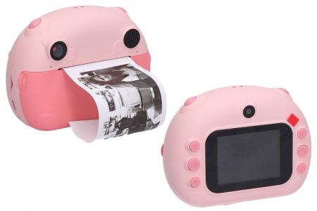 Dětský digitální fotoaparát s tiskárnou růžový - foto 12Mpx, video Full HD