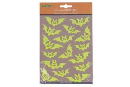 Nálepky svítící ve tmě 25x14,4 cm Netopýři HALLOWEEN