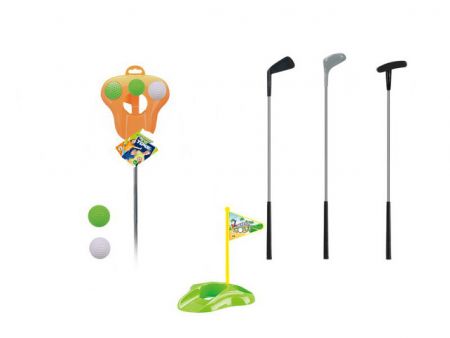 Golfová sada hůl s míčky a jamkou 62 cm