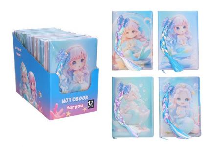 Notes linkovaný 14x21 cm, 80 stran mořská panna s culíkem