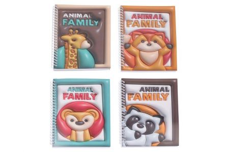 Notes spirála nelinkovaný 14,5x21 cm, 60 stran - Zvířátka