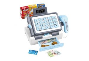 Pokladna s efekty modrá 25 cm