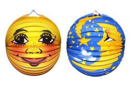 Lampion koule Slunce/Měsíc 25cm, 2druhy