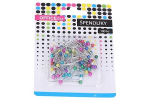 Špendlík s barevnou hlavičkou 100 ks