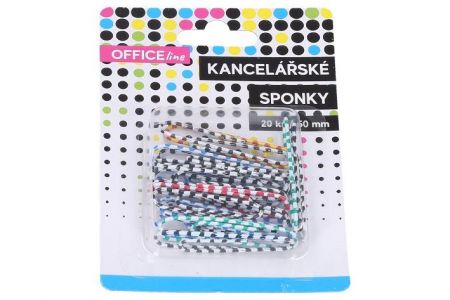 Sponka kancelářská pruhovaná 20 ks, 50 mm