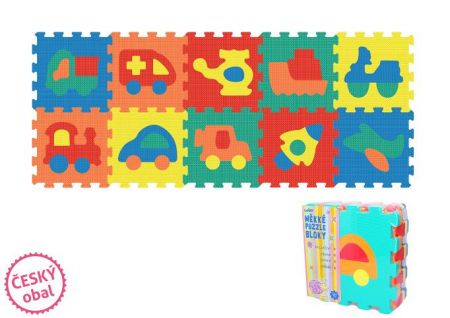Měkké puzzle bloky DOPRAVNÍ PROSTŘEDKY 30 cm