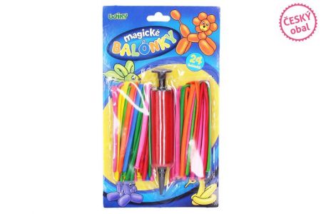 Balónky magické tvarovací, 24 ks s pumpičkou