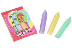 Křídy chodníkové barevné trojhranné 6ks v krabičce