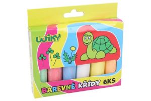 Křídy chodníkové barevné kulaté 6ks v krabičce