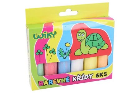 Křídy chodníkové barevné kulaté 6ks v krabičce