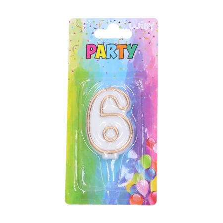 Párty svíčka 6 - zlatá