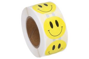 Páska 14 m dekor, 500ks nálepek - Smajlík