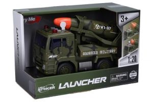 Auto vojenské s raketou a efekty 19 cm