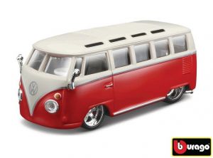 Bburago 1:32 Volkswagen Van Samba Red-White