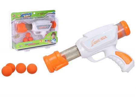 Puška pumpující s pěnovými míčky 23 cm