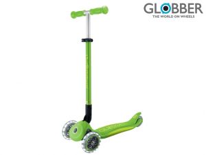 Globber Koloběžka dětská trojkolečková Plus - Primo Foldable Plus Lights V2 Apple Green sv