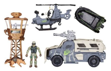 Vojenský set s figurkami a efekty 25 cm