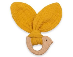 Kousátko s ptáčkem New Baby Bird mustard