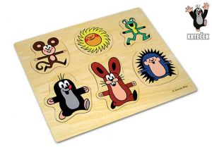 Vkládačka kamarádi dřevěná Krtek 31,5x26 cm