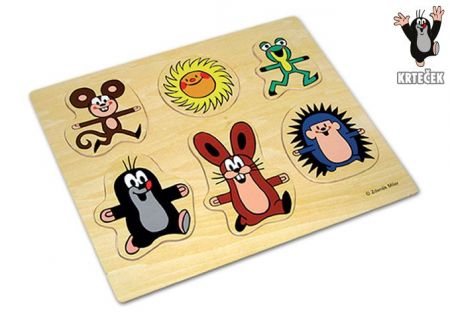 Vkládačka kamarádi dřevěná Krtek 31,5x26 cm