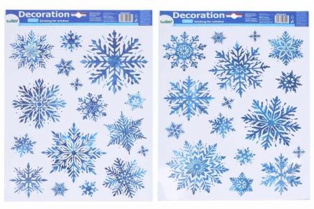 Dekorace okenní 41x29 cm Vločky VÁNOCE