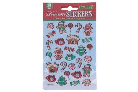 Nálepky 19x10,5 cm 3D VÁNOCE