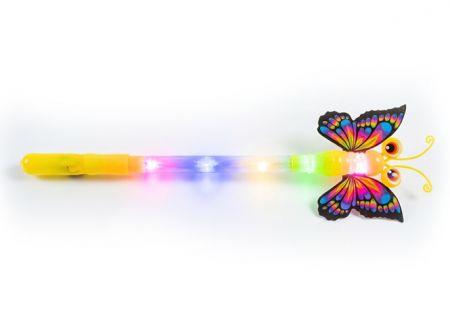 Hůlka motýl se světelnými efekty 38 cm