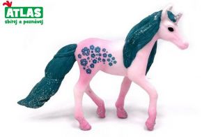 Figurka Jednorožec růžový s glitry 10,5 cm