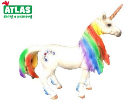 Figurka Jednorožec s duhovou hřívou 13 cm