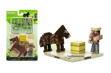 Stavebnice Magnet World bojovník s koněm