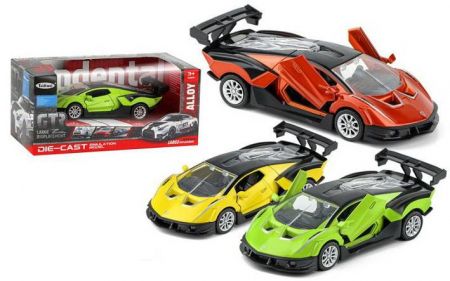 Auto závodní kovové na zpětné natažení 12 cm