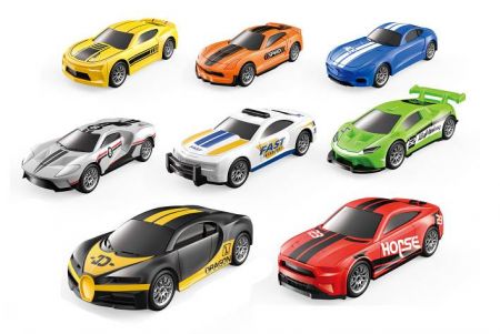 Auto závodní na zpětné natažení 4 ks 7 cm