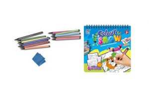 Omalovánky stíratelné 6 obrázků 17x17 cm