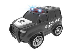 Auto policejní na setrvačník s efekty černé 22,5 cm