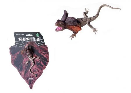 Ještěrka gumová Agama límcová 18 cm