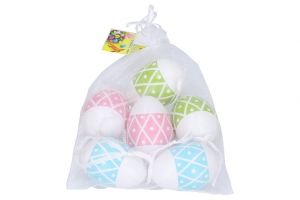 Vajíčko dekorační plastové barevné 4x6 cm, 6 ks