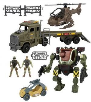 Robot mecha s efekty set s tahačem a helikoptérou 60 cm