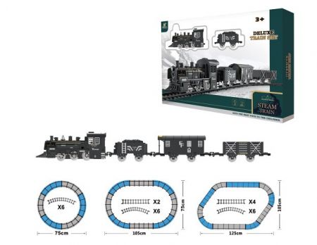 Vlak s kouřovými efekty set s dráhou 125x105 cm