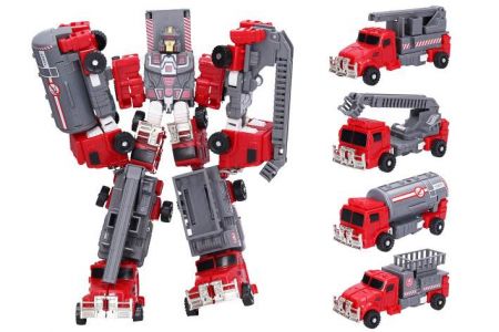 Autorobot set 5v1 hasiči 24 cm