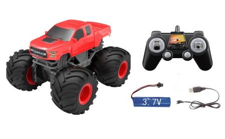 Ford F-150 Raptor Monster Truck plavací červený RC na dálkové ovládání 20 cm