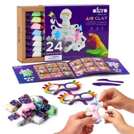 OKTO Samoschnoucí modelovací hmota set bílá a pastel 24 ks