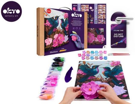 OKTO Malba a 3D modelování obraz "Hummingbirds in Love" 30x40 cm