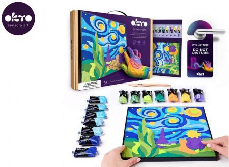 OKTO Malování hmotou podle čísel motiv "Malý princ noční obloha" 29x29 cm