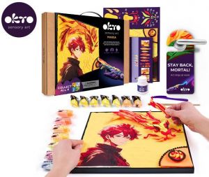 OKTO Manga motiv živlů "Oheň" výtvarný set 30x40 cm